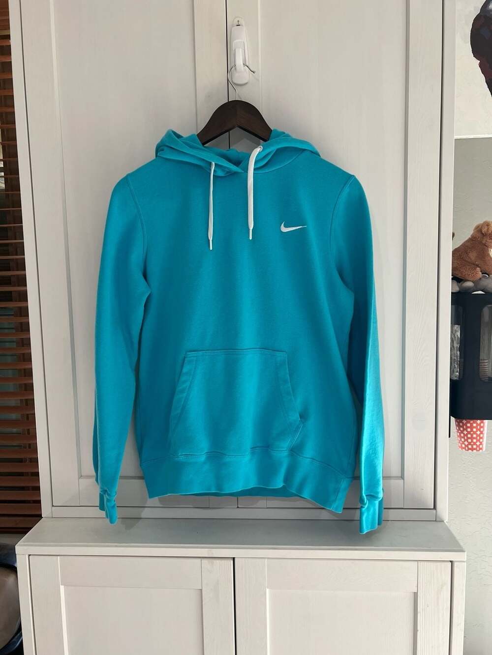 Nike Turquoise Pullover Hoodie with White Swoosh